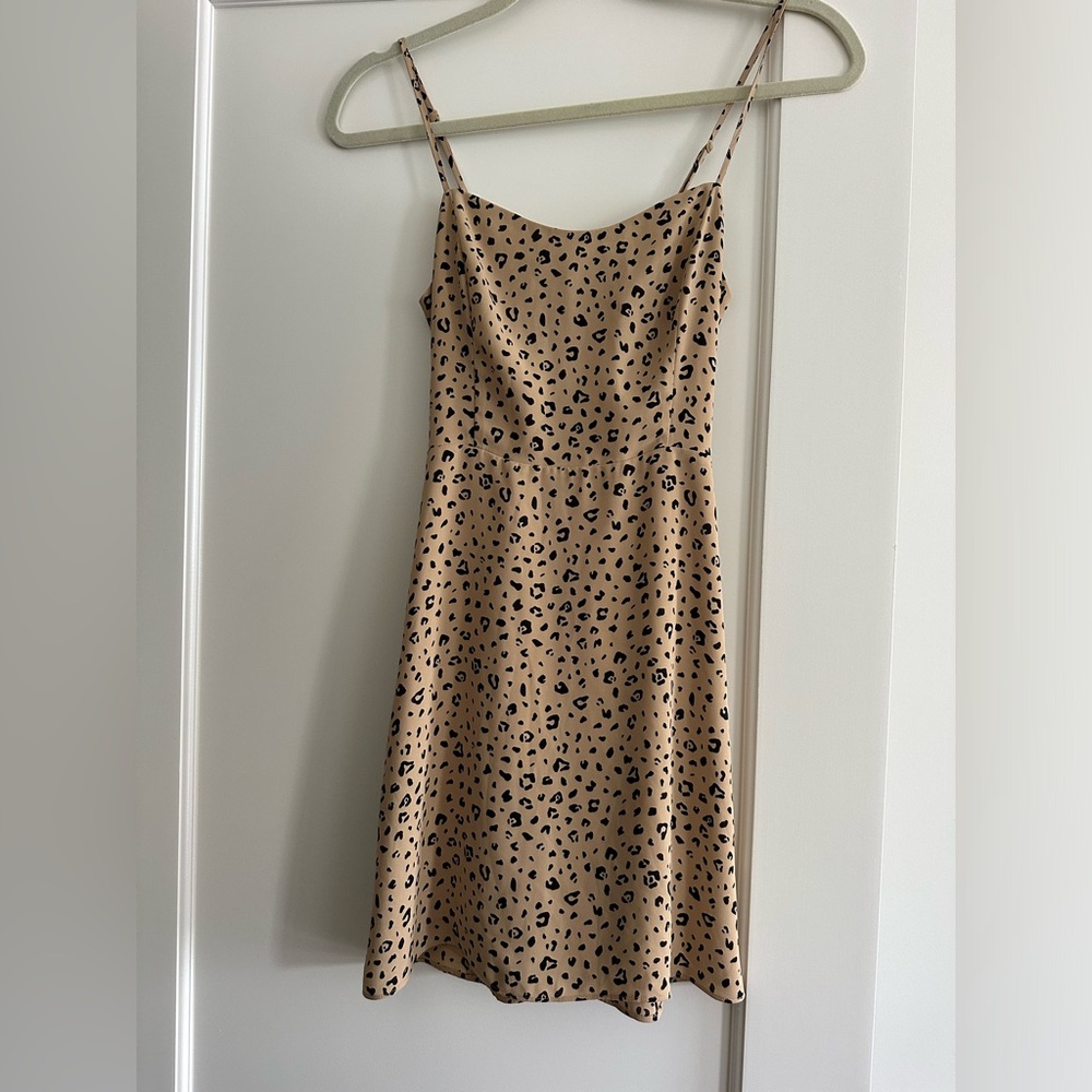 Aritzia Sunday Best Leopard skater dress flirt mini dress size 0